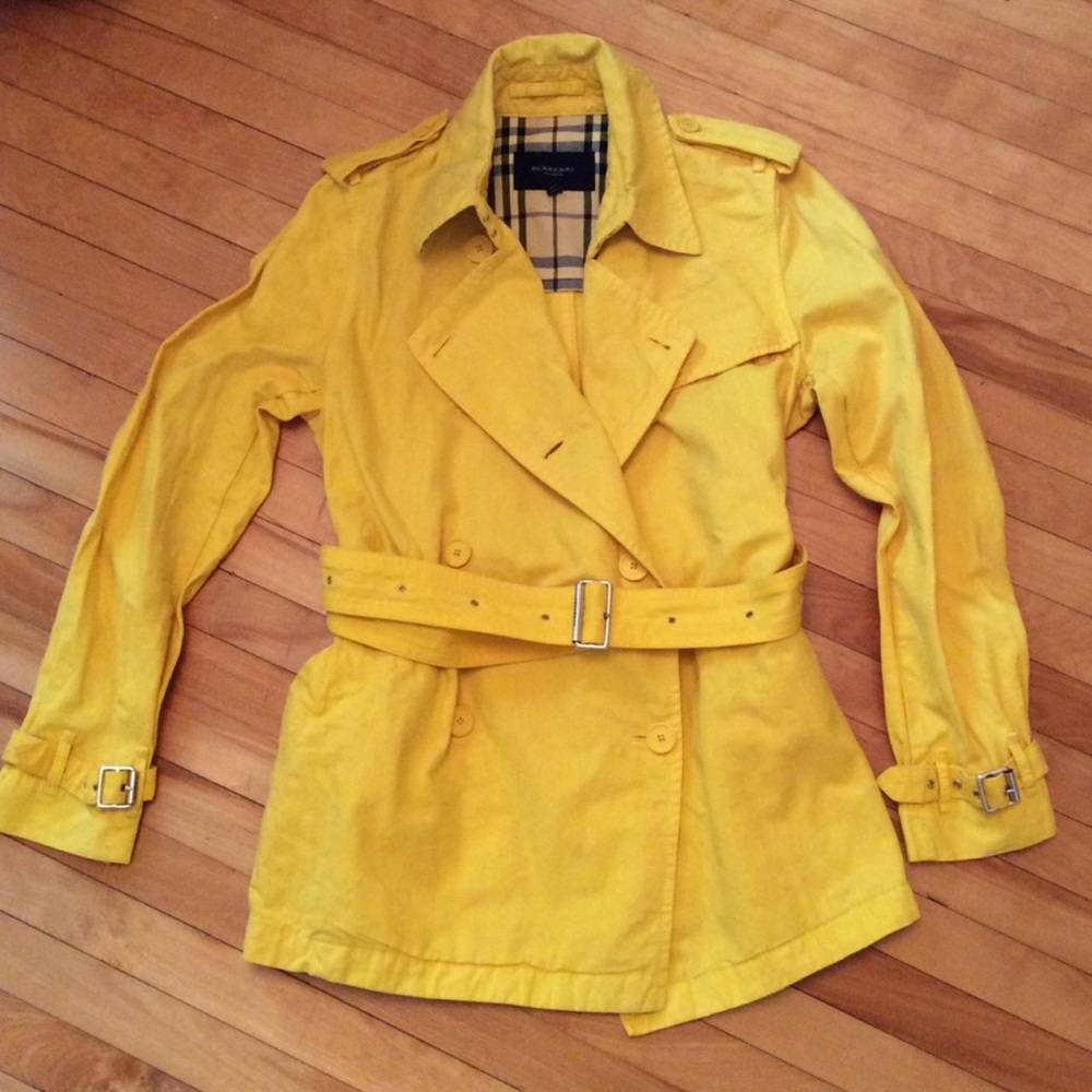 Burberry Yellow Trench Coat with Belt